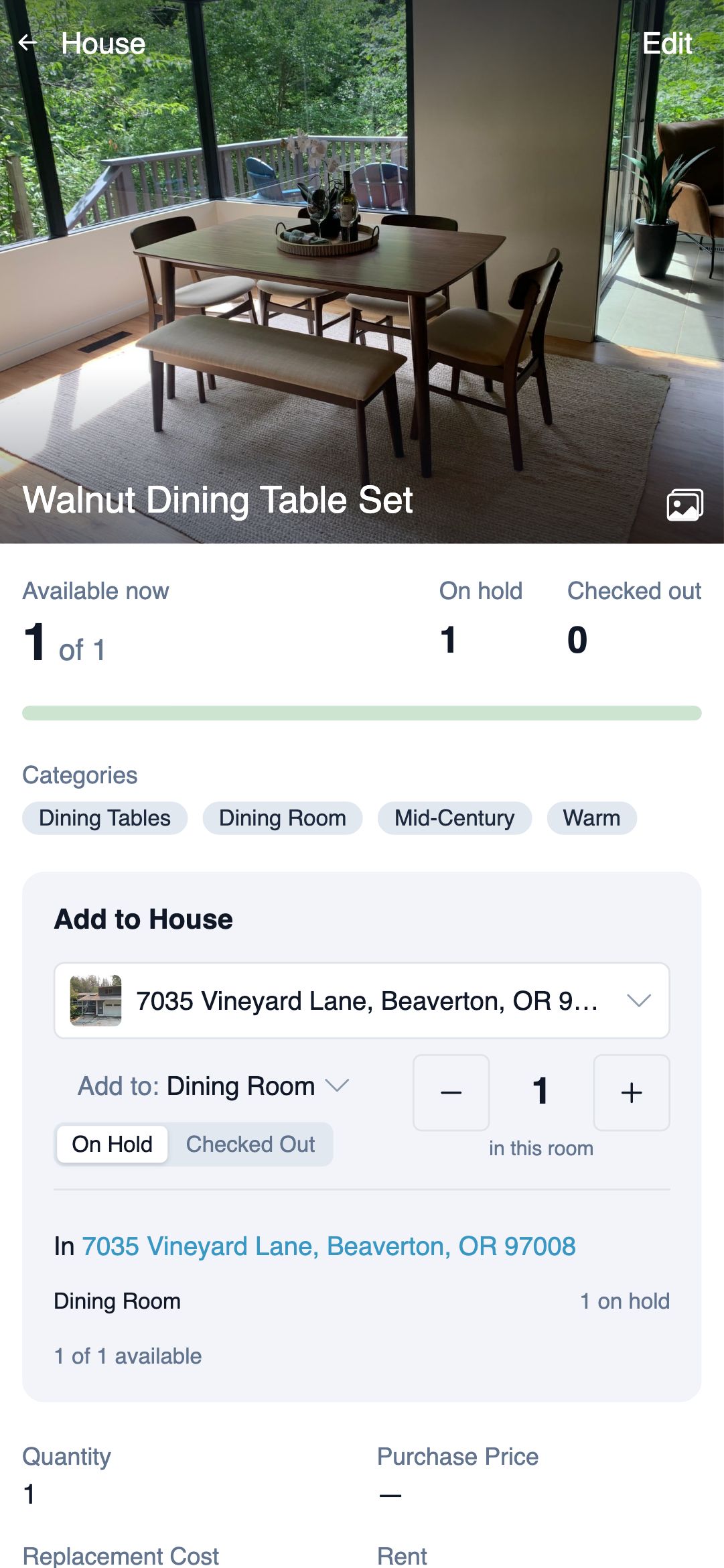 Item details pulled up on a phone after scanning its barcode